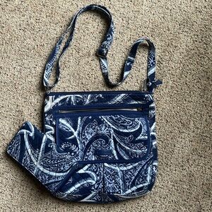 Vera Bradley mailbag style crossbody bag and matching wallet